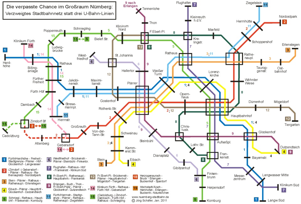 Stadtbahn-Liniennetz 